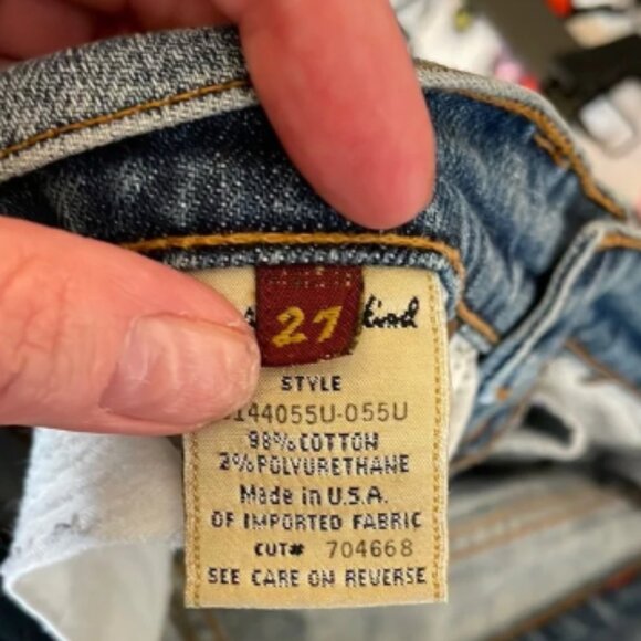 7 For All Mankind Blue Flare Wide Leg Jeans - Picture 2 of 4